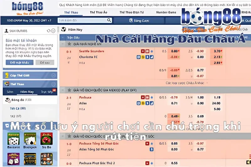 Một số lưu ý người chơi cần chú trọng khi rút tiền 